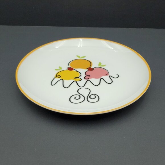 Department 56 Ice Cream Sundae Dessert Plates Ice Cream Parlor Cake Plates - Picture 6 of 6